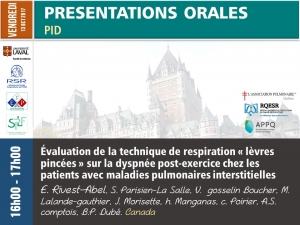 Évaluation de la technique de respiration « lèvres pincées » sur la dyspnée post-exercice chez les patients avec maladies pulmonaires interstitielles