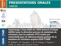 Séquençage à haut débit de l’ADN tumoral circulant (ADNtc) pour la détection précoce de mutations de résistance chez les patients (PTS) traités par osimertinib pour un adénocarcinome porteur de la mutation de résistance acquise EGFR T790M