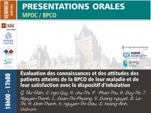 Évaluation des connaissances et des attitudes des patients atteints de la BPCO de leur maladie et de leur satisfaction avec le dispositif d’inhalation
