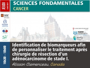 Identification de biomarqueurs afin de personnaliser le traitement après chirurgie de résection d’un adénocarcinome de stade I